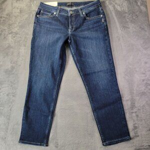 Silver Jeans Co. Womens Suki Skinny Crop Jeans 31 Blue Curvy Mid-Rise NWT Vibe